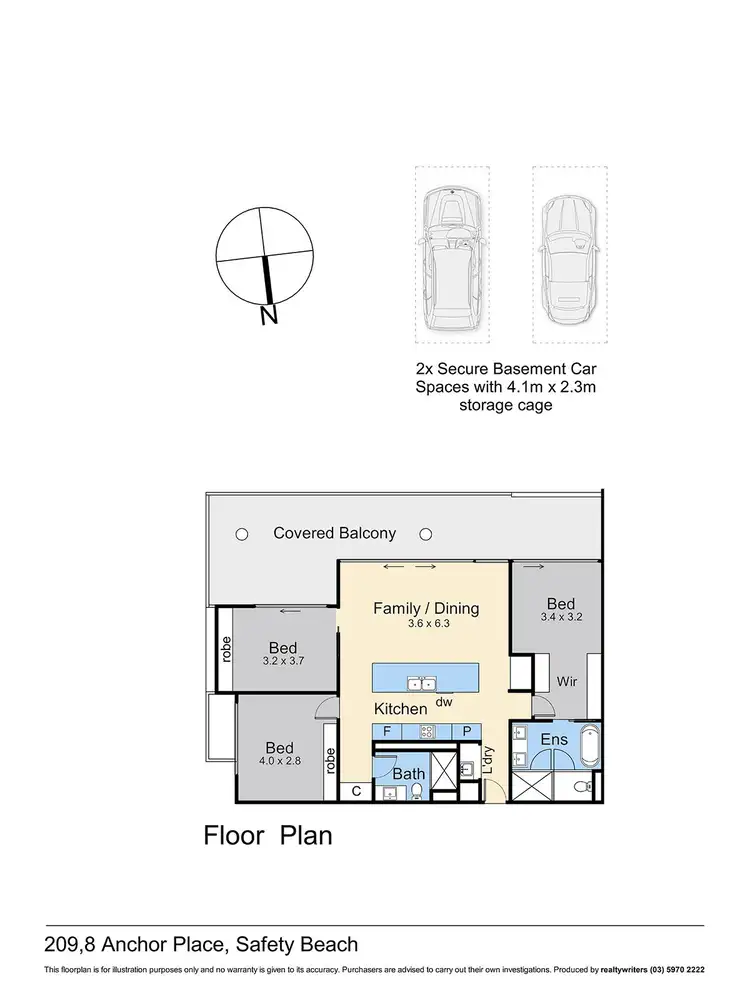 Floorplan of Homely apartment listing, 209/8 Anchor Place, Safety Beach VIC 3936