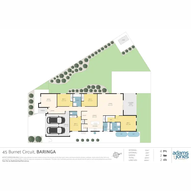 Floorplan of Homely house listing, 45 Burnet Circuit, Baringa QLD 4551