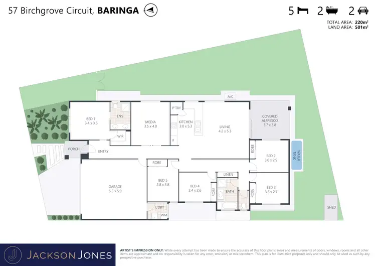 Floorplan of Homely house listing, 57 Birchgrove Circuit, Baringa QLD 4551