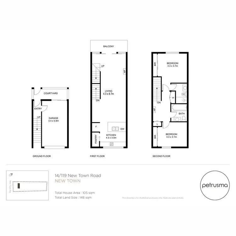 Floorplan of Homely unit listing, 14/119 New Town Road, New Town TAS 7008