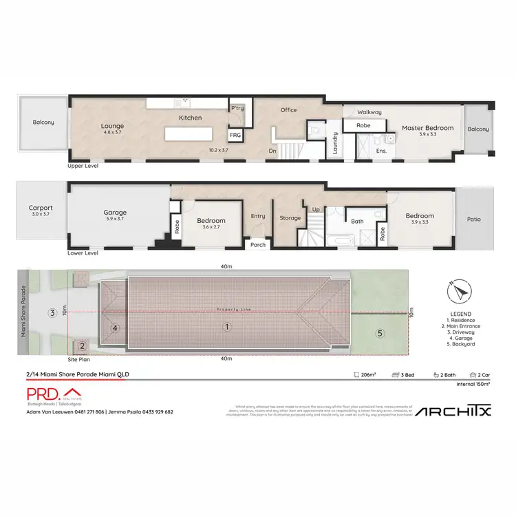 Floorplan of Homely semi-detached listing, 2/14 Miami Shore Parade, Miami QLD 4220
