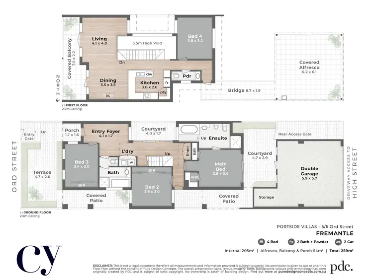 Floorplan of Homely townhouse listing, 5/6 Ord Street, Fremantle WA 6160