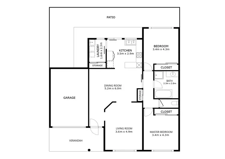 Floorplan of Homely unit listing, 6/252 Beechworth Road, Wodonga VIC 3690