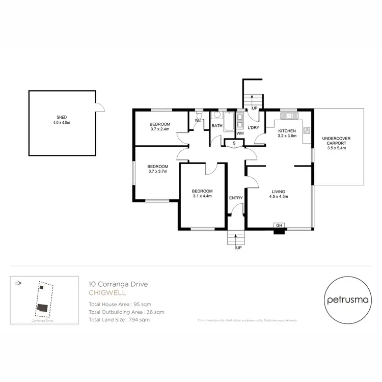 Floorplan of Homely house listing, 10 Corranga Drive, Chigwell TAS 7011