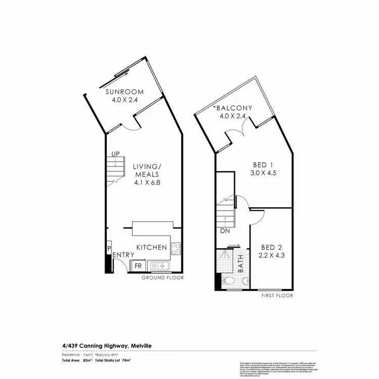 Floorplan of Homely apartment listing, 4/439 Canning Highway, Melville WA 6156