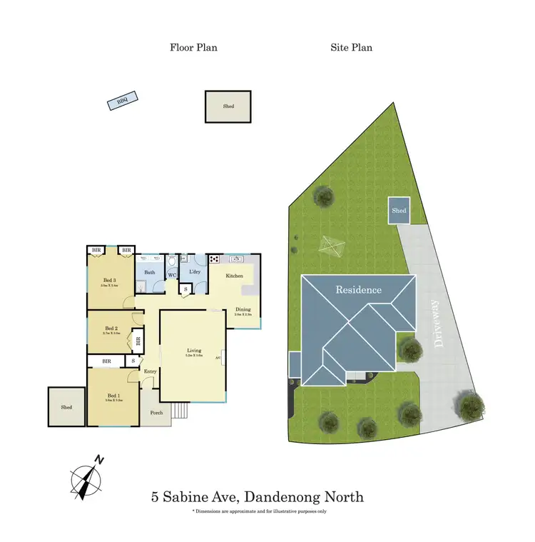 Floorplan of Homely house listing, 5 Sabine Avenue, Dandenong North VIC 3175