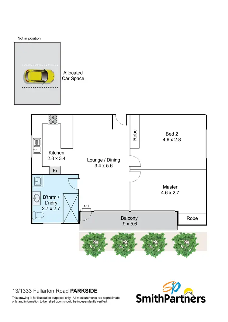 Floorplan of Homely unit listing, 13/333 Fullarton Road, Parkside SA 5063