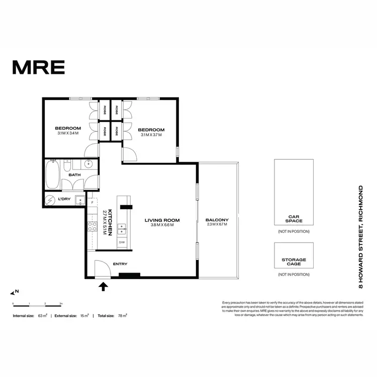 Floorplan of Homely apartment listing, 405/8 Howard Street, Richmond VIC 3121