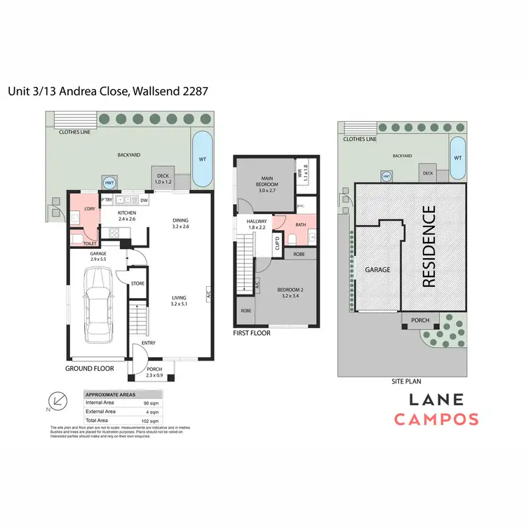 Floorplan of Homely unit listing, 3/13 Andrea Close, Wallsend NSW 2287