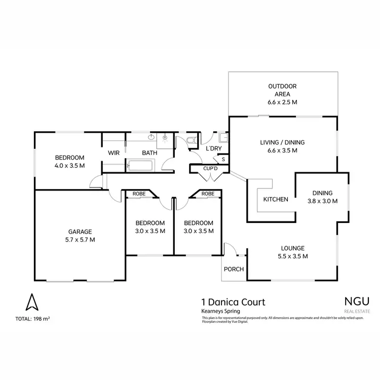 Floorplan of Homely house listing, 1 Danica Court, Kearneys Spring QLD 4350