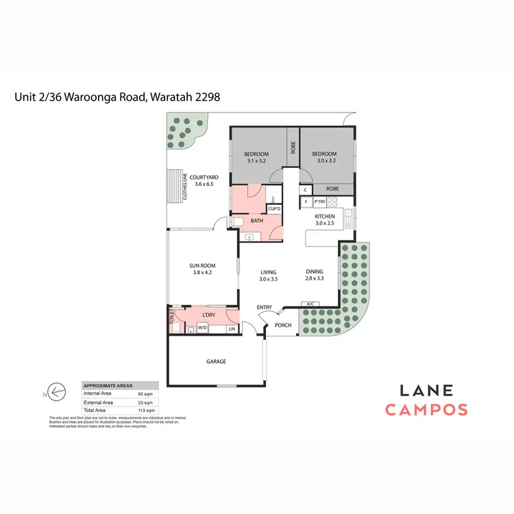 Floorplan of Homely villa listing, 2/36 Waroonga Road, Waratah NSW 2298