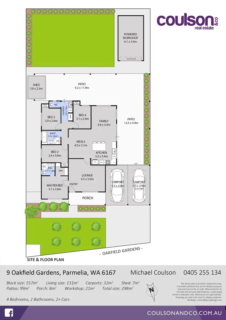 Floorplan of Homely house listing, 9 Oakfield Gardens, Parmelia WA 6167