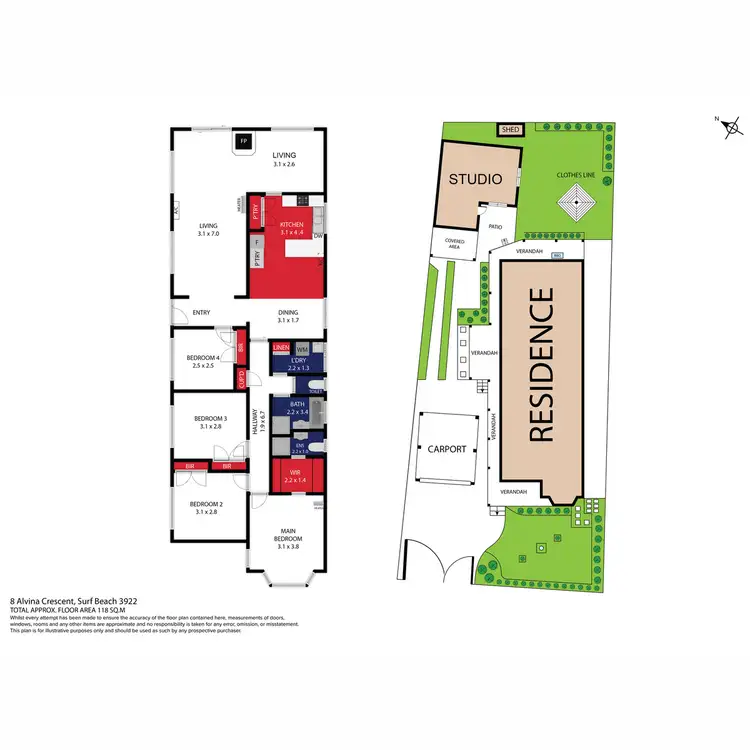 Floorplan of Homely house listing, 8 Alvina Crescent, Surf Beach VIC 3922