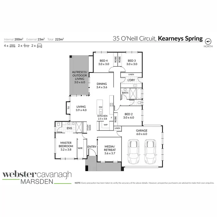 Floorplan of Homely house listing, 35 O'Neill Circuit, Kearneys Spring QLD 4350
