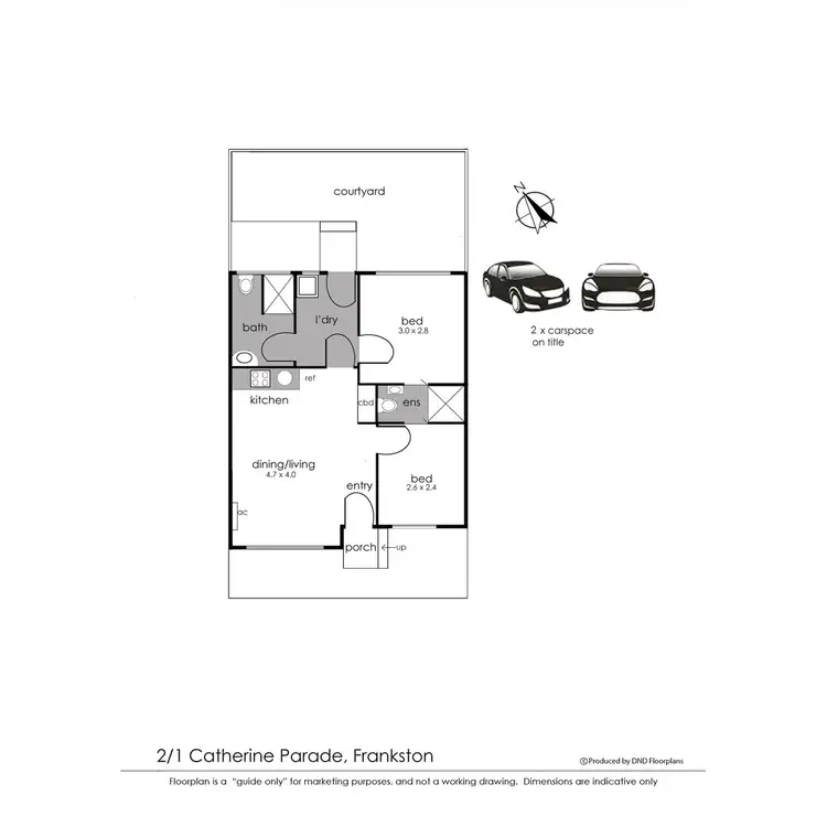 Floorplan of Homely unit listing, 2/1 Catherine Parade, Frankston VIC 3199