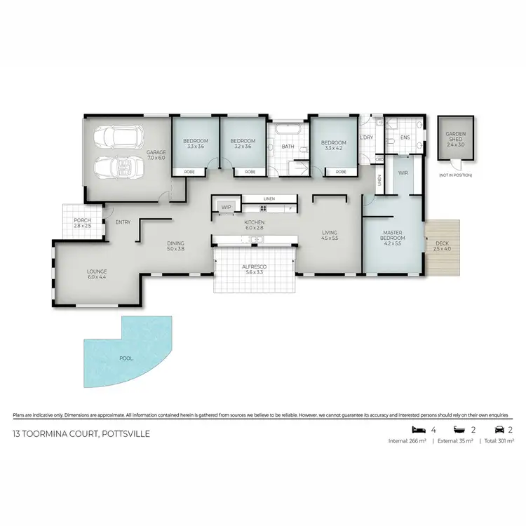 Floorplan of Homely house listing, 13 Toormina Court, Pottsville NSW 2489