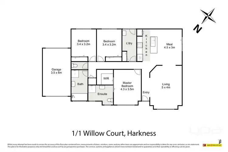 Floorplan of Homely house listing, 1/1 Willow Court, Harkness VIC 3337
