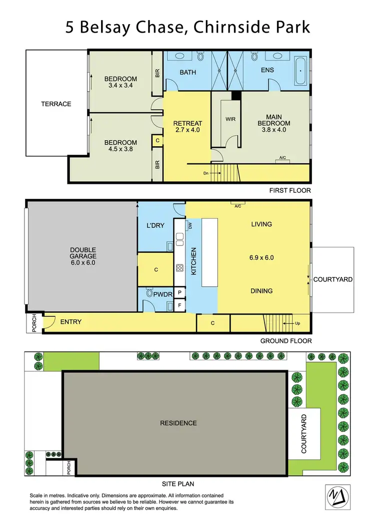 Floorplan of Homely townhouse listing, 5 Belsay Chase, Chirnside Park VIC 3116