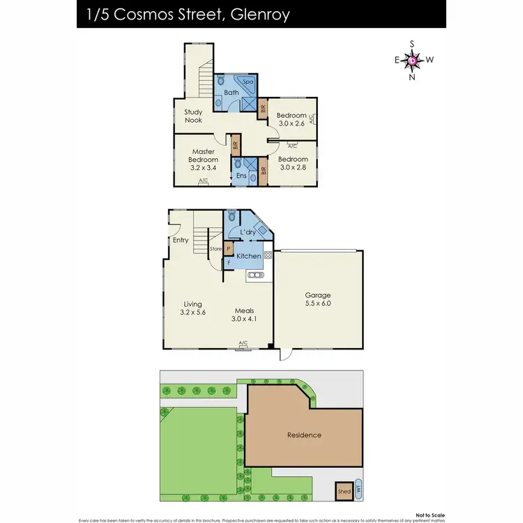 Floorplan of Homely townhouse listing, 1/5 Cosmos Street, Glenroy VIC 3046