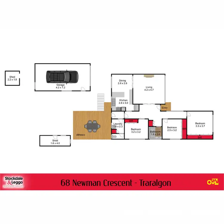 Floorplan of Homely house listing, 68 Newman Crescent, Traralgon VIC 3844