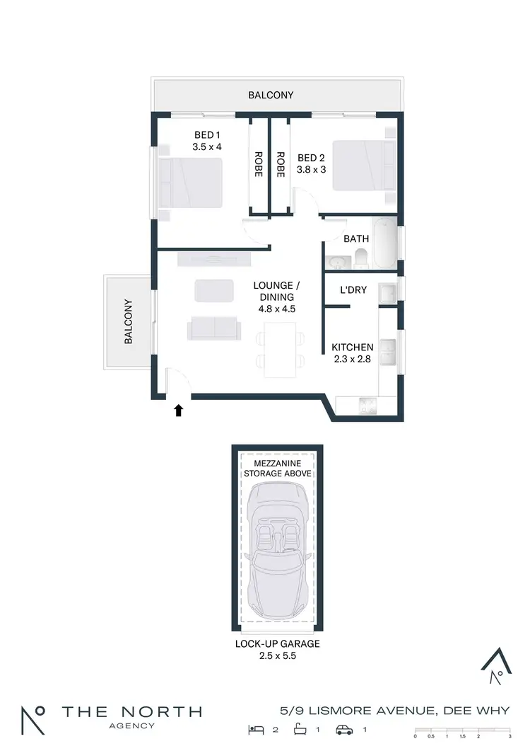 Floorplan of Homely apartment listing, 5/9 Lismore Avenue, Dee Why NSW 2099