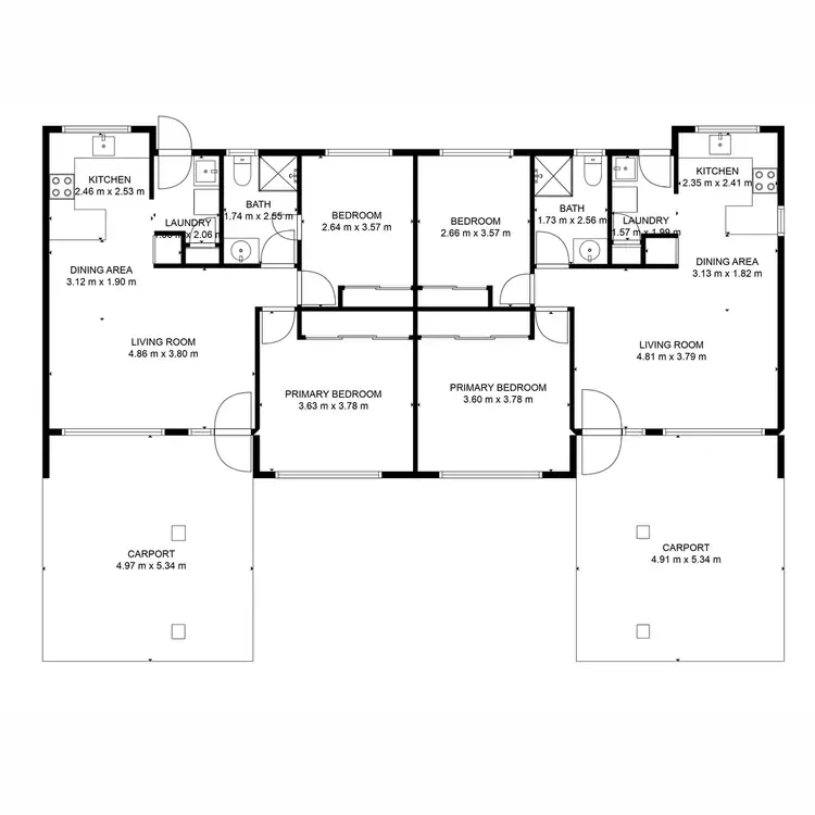 Floorplan of Homely unit listing, 2/72 Burnett Street, Bundaberg South QLD 4670