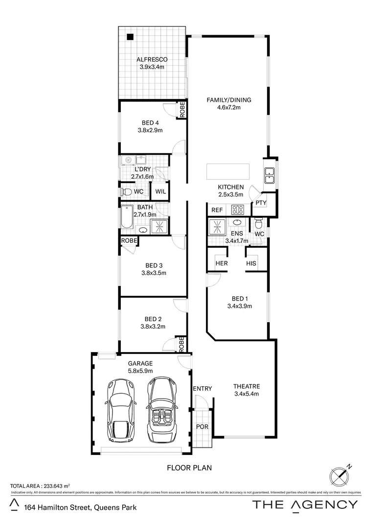 Floorplan of Homely house listing, 164 Hamilton Street, Queens Park WA 6107