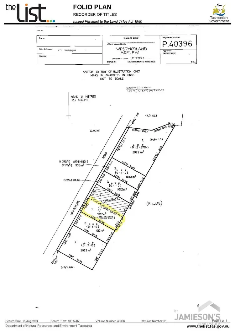 Floorplan of Homely land listing, 785 Whitemore Road, Whitemore TAS 7303