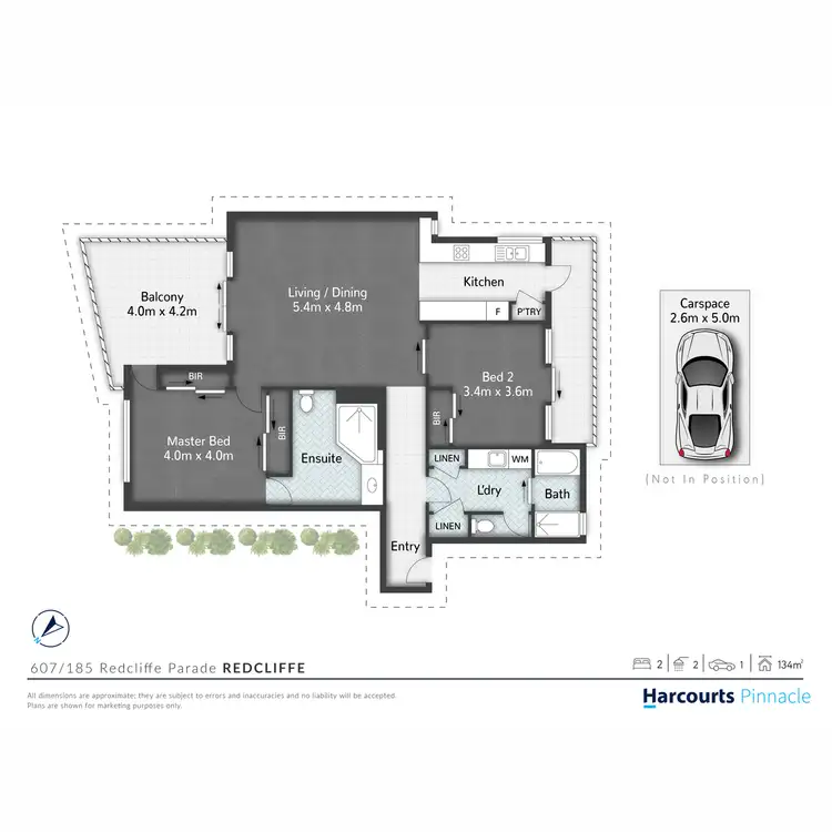 Floorplan of Homely unit listing, 607/185 Redcliffe Parade, Redcliffe QLD 4020