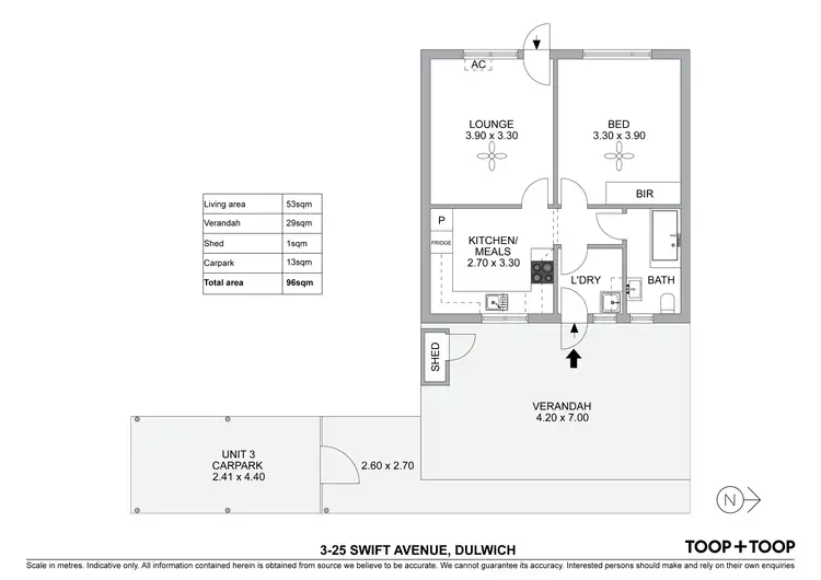 Floorplan of Homely unit listing, 3/25 Swift Avenue, Dulwich SA 5065