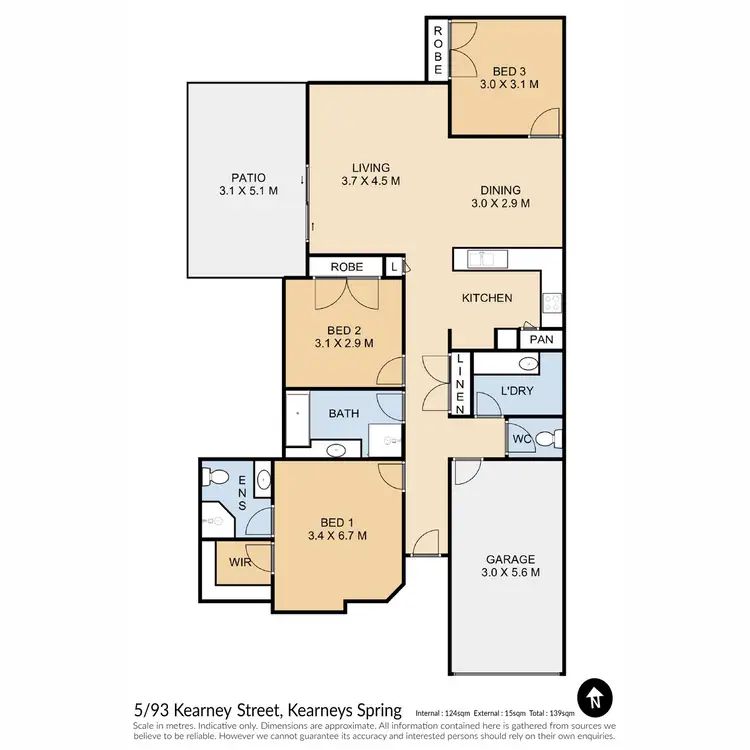Floorplan of Homely unit listing, 5/93 Kearney Street, Kearneys Spring QLD 4350