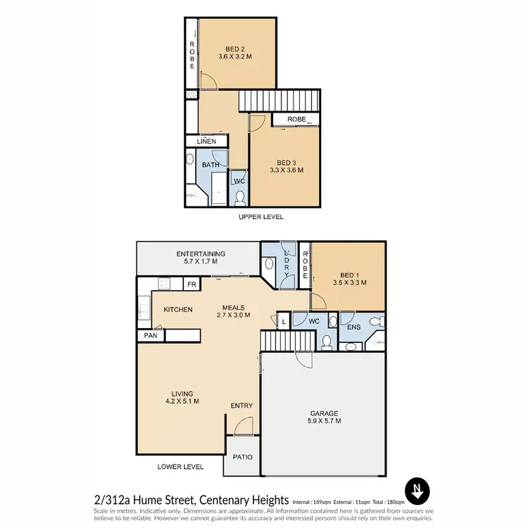 Floorplan of Homely townhouse listing, 2/312A Hume Street, Centenary Heights QLD 4350