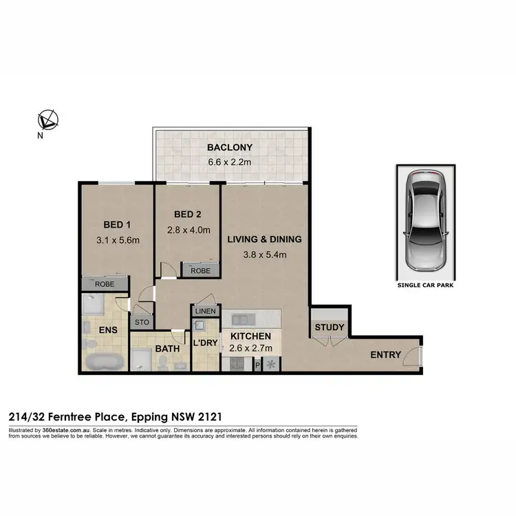 Floorplan of Homely apartment listing, 214/32 Ferntree Place, Epping NSW 2121