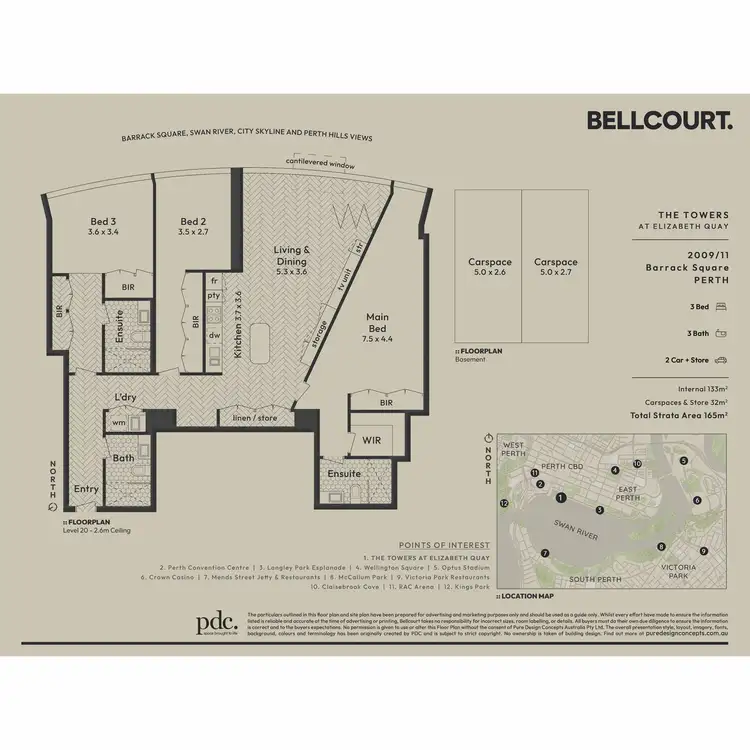 Floorplan of Homely apartment listing, 2009/11 Barrack Square, Perth WA 6000