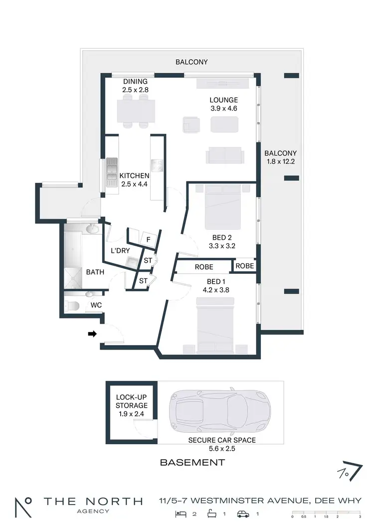 Floorplan of Homely apartment listing, 11/5 Westminster Avenue, Dee Why NSW 2099