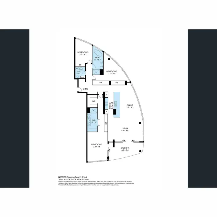 Floorplan of Homely apartment listing, N1003/70 Canning Beach Road Raffles, Applecross WA 6153