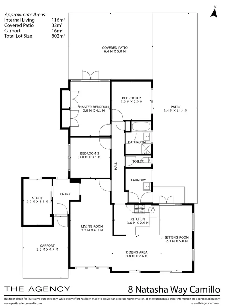Floorplan of Homely house listing, 8 Natasha Way, Camillo WA 6111