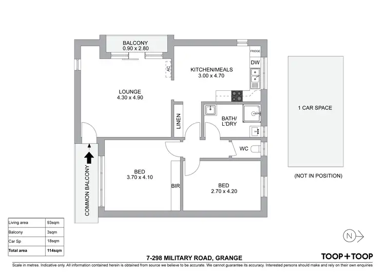 Floorplan of Homely unit listing, 7/298 Military Road, Grange SA 5022