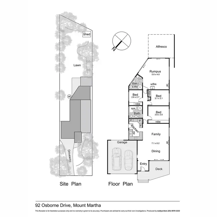 Floorplan of Homely house listing, 92 Osborne Drive, Mount Martha VIC 3934