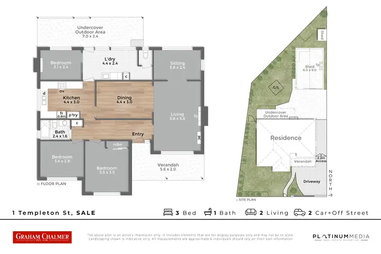 Floorplan of Homely house listing, 1 Templeton Street, Sale VIC 3850