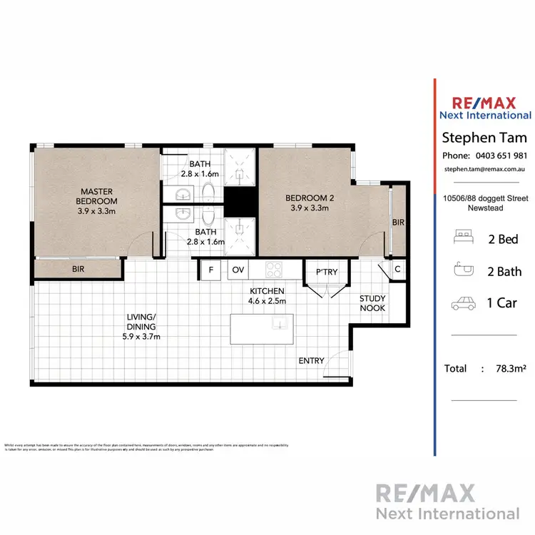 Floorplan of Homely apartment listing, 10506/88 Doggett Street, Newstead QLD 4006