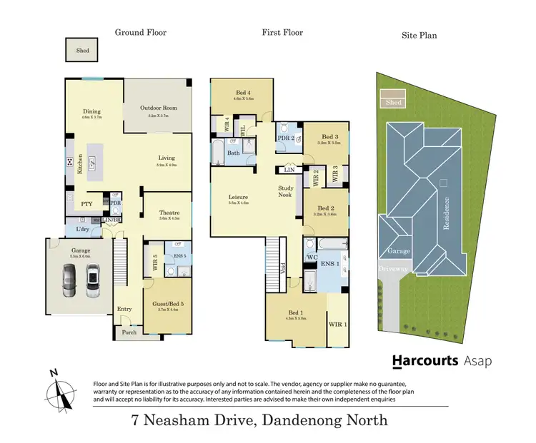 Floorplan of Homely house listing, 7 Neasham Drive, Dandenong North VIC 3175