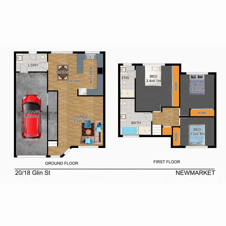 Floorplan of Homely townhouse listing, 20/18 Glin Avenue, Newmarket QLD 4051