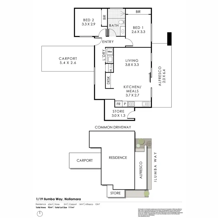 Floorplan of Homely apartment listing, 1/19 Ilumba Way, Nollamara WA 6061