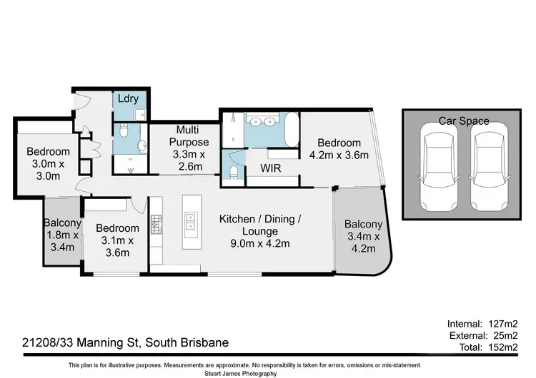 Floorplan of Homely apartment listing, 21208/33 Manning Street, South Brisbane QLD 4101