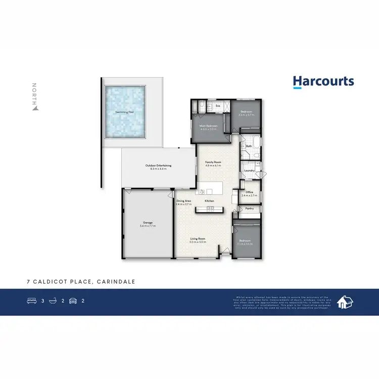 Floorplan of Homely house listing, 7 Caldicot Place, Carindale QLD 4152