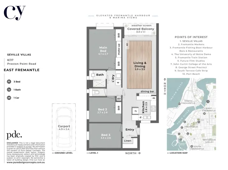 Floorplan of Homely apartment listing, 8/37 Preston Point Road, East Fremantle WA 6158