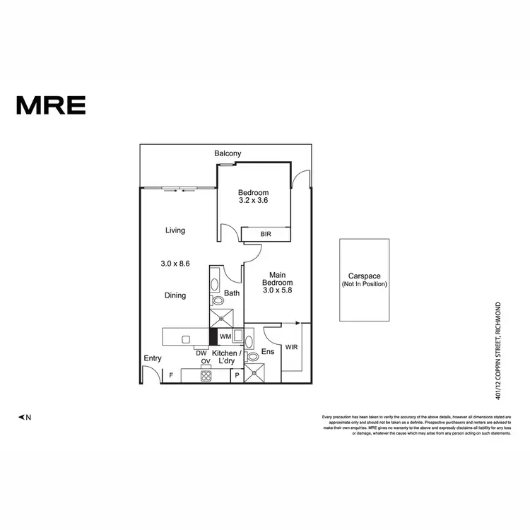 Floorplan of Homely apartment listing, 401/12 Coppin Street, Richmond VIC 3121