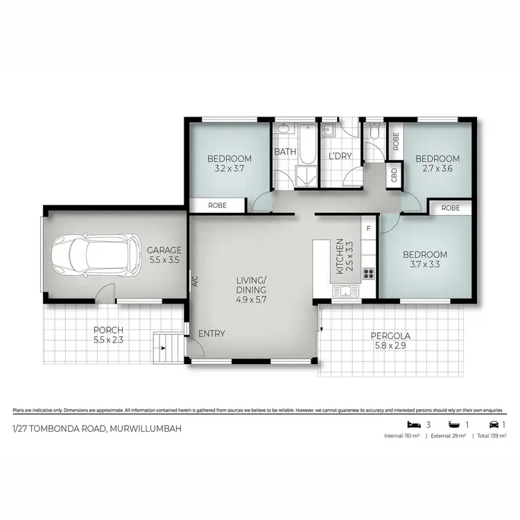 Floorplan of Homely semi-detached listing, 1/27 Tombonda Road, Murwillumbah NSW 2484