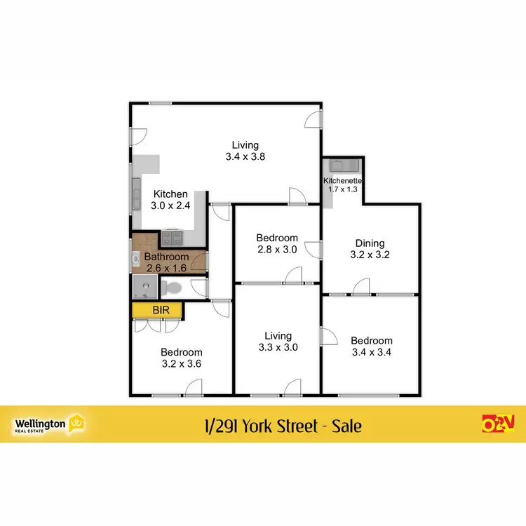 Floorplan of Homely flat listing, 1/291 York Street, Sale VIC 3850